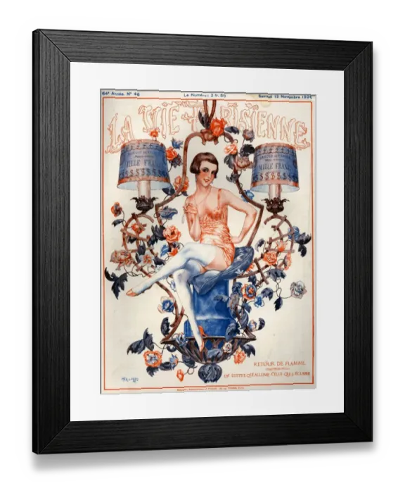 Framed Print : 1920s France La Vie Parisienne Magazine Cover Framed Print : 1920s France La Vie Parisienne Magazine Cover
