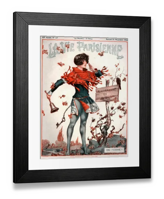 Framed Print : 1920s France La Vie Parisienne Magazine Cover