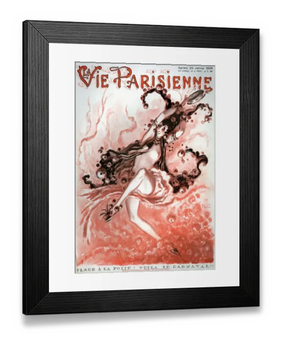 Framed Print : 1920s France La Vie Parisienne Magazine Cover