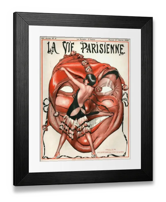 Framed Print : 1920s France La Vie Parisienne Magazine Cover