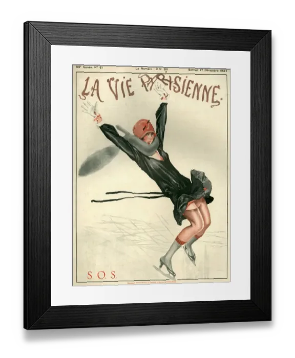 Framed Print : 1920s France La Vie Parisienne Magazine Cover