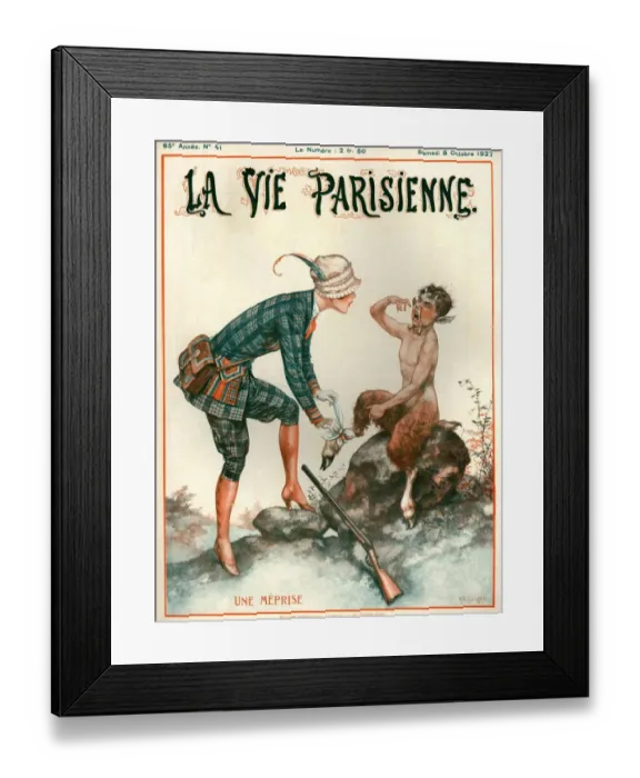 Framed Print : 1920s France La Vie Parisienne Magazine Cover