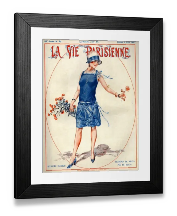 Framed Print : 1920s France La Vie Parisienne Magazine Cover Framed Print : 1920s France La Vie Parisienne Magazine Cover
