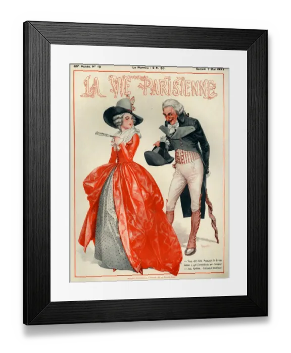 Framed Print : 1920s France La Vie Parisienne Magazine Cover Framed Print : 1920s France La Vie Parisienne Magazine Cover