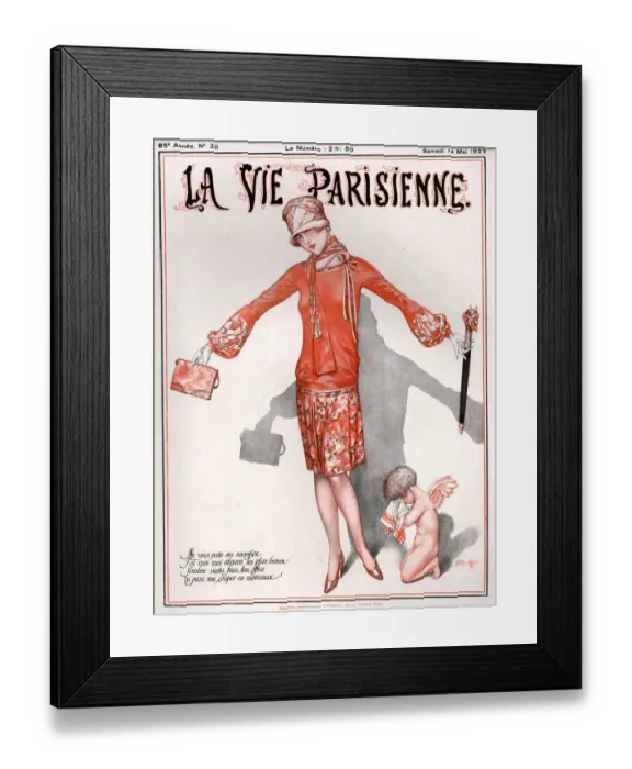 Framed Print : 1920s France La Vie Parisienne Magazine Cover