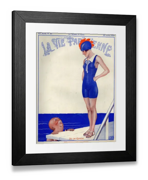 Framed Print : 1920s France La Vie Parisienne Magazine Cover Framed Print : 1920s France La Vie Parisienne Magazine Cover