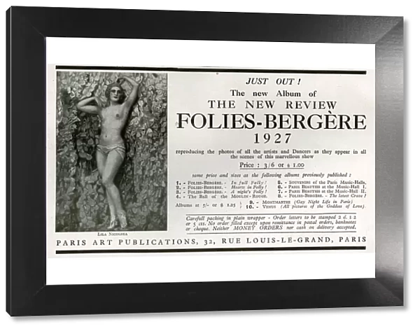 1920s France Folies Bergere Magazine Advert