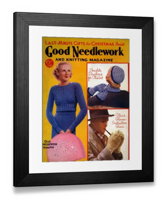 Framed Print : 1930s UK Good Needlework and Knitting Magazine Cover Framed Print : 1930s UK Good Needlework and Knitting Magazine Cover
