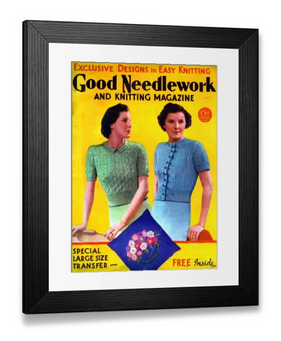 Framed Print : 1930s UK Good Needlework and Knitting Magazine Cover Framed Print : 1930s UK Good Needlework and Knitting Magazine Cover
