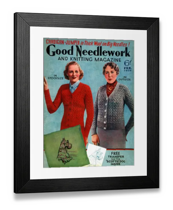 Framed Print : 1930s UK Good Needlework and Knitting Magazine Cover Framed Print : 1930s UK Good Needlework and Knitting Magazine Cover