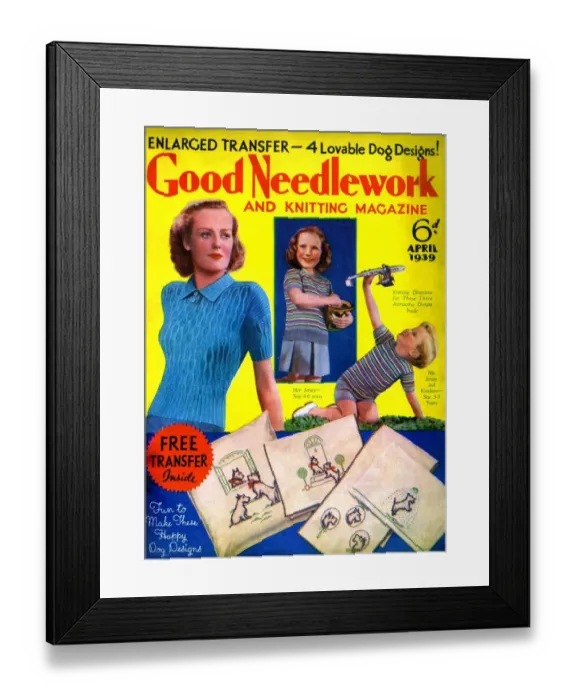 Framed Print : 1930s UK Good Needlework and Knitting Magazine Cover Framed Print : 1930s UK Good Needlework and Knitting Magazine Cover