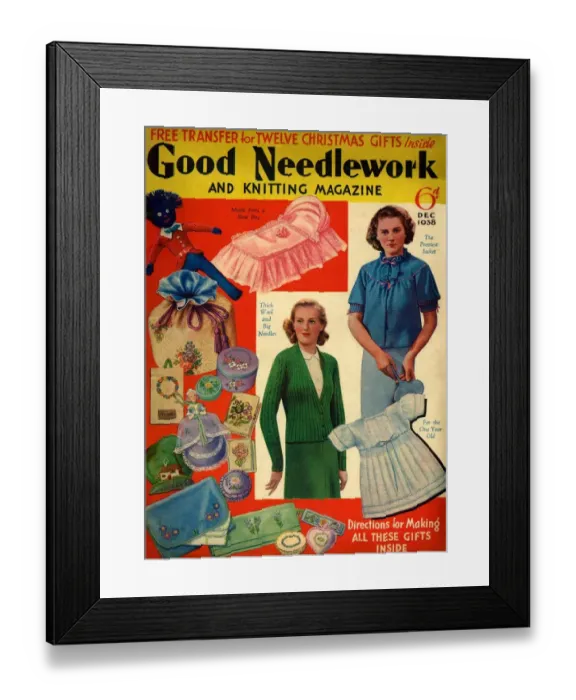 Framed Print : 1930s UK Good Needlework and Knitting Magazine Cover Framed Print : 1930s UK Good Needlework and Knitting Magazine Cover