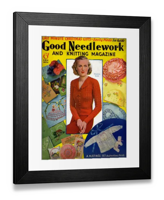Framed Print : 1930s UK Good Needlework and Knitting Magazine Cover Framed Print : 1930s UK Good Needlework and Knitting Magazine Cover
