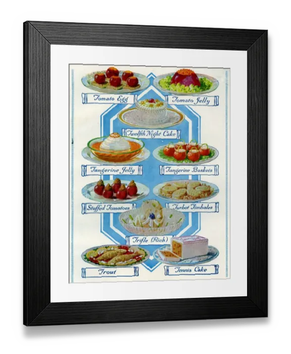 Framed Print : 1920s UK Food Magazine Plate Framed Print : 1920s UK Food Magazine Plate