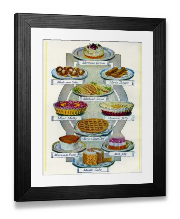Framed Print : 1920s UK Food Magazine Plate Framed Print : 1920s UK Food Magazine Plate