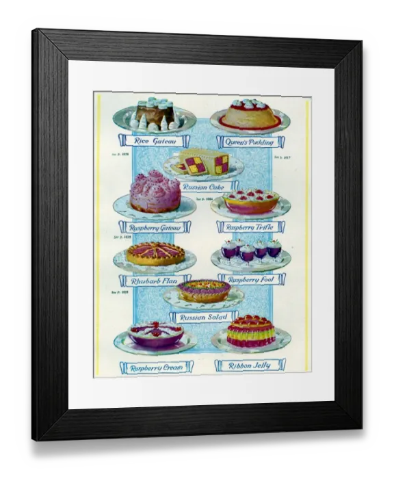 Framed Print : 1920s UK Food Magazine Plate