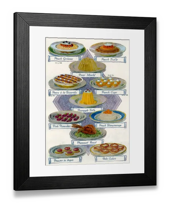 Framed Print : 1920s UK Food Magazine Plate