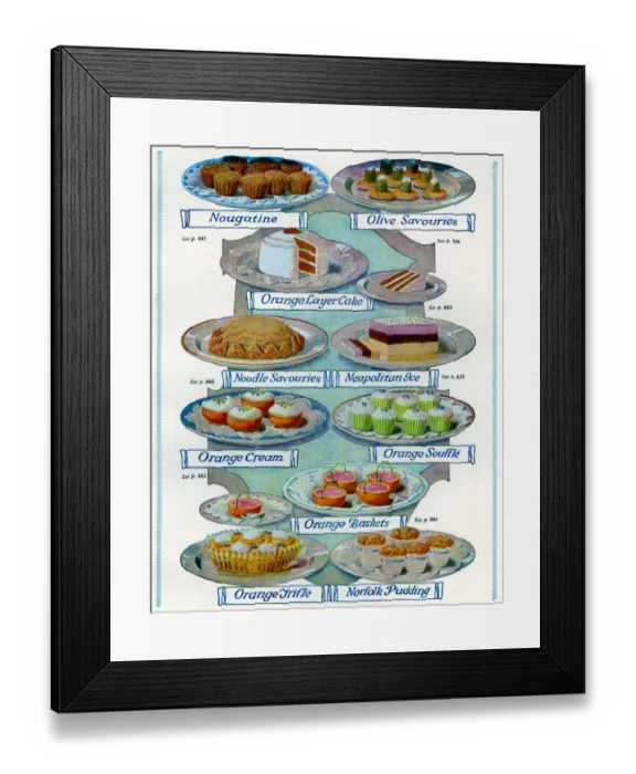 Framed Print : 1920s UK Food Magazine Plate Framed Print : 1920s UK Food Magazine Plate