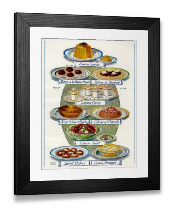 Framed Print : 1920s UK Food Magazine Plate Framed Print : 1920s UK Food Magazine Plate