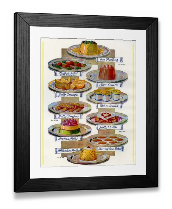 Framed Print : 1920s UK Food Magazine Plate Framed Print : 1920s UK Food Magazine Plate