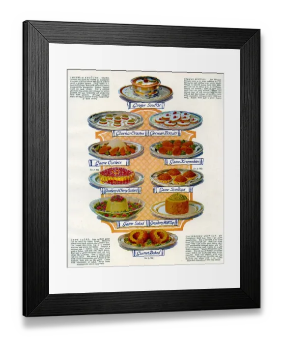 Framed Print : 1920s UK Food Magazine Plate Framed Print : 1920s UK Food Magazine Plate