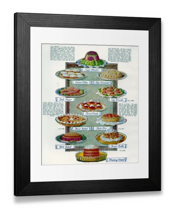Framed Print : 1920s UK Food Magazine Plate
