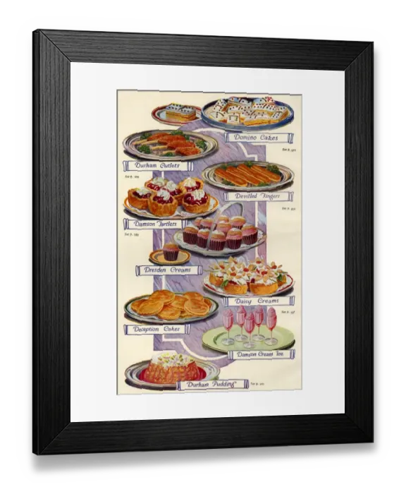 Framed Print : 1920s UK Food Magazine Plate