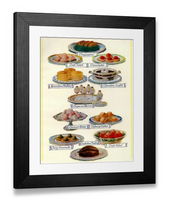 Framed Print : 1920s UK Food Magazine Plate Framed Print : 1920s UK Food Magazine Plate