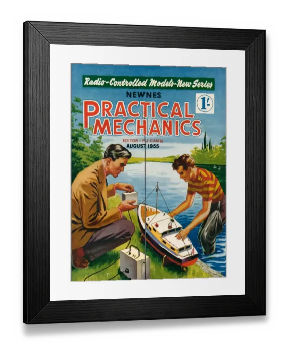 Framed Print : 1950s UK Practical Mechanics Magazine Cover