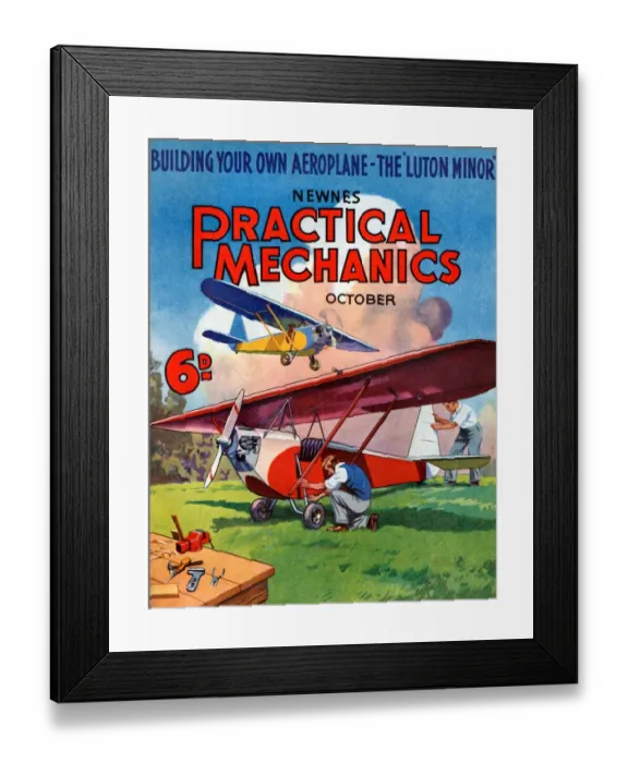 Framed Print : 1930s UK Practical Mechanics Magazine Cover