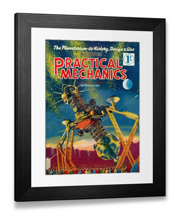 Framed Print : 1950s UK Practical Mechanics Magazine Cover