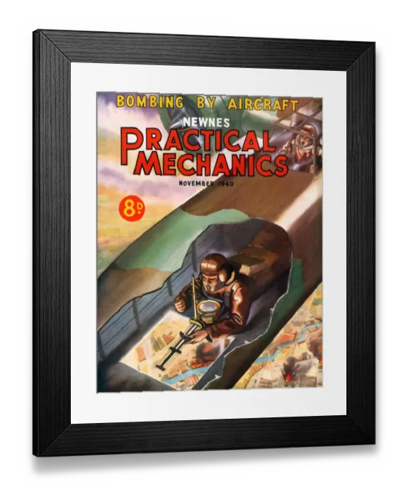 Framed Print : 1940s UK Practical Mechanics Magazine Cover