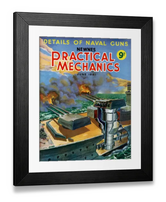 Framed Print : 1940s UK Practical Mechanics Magazine Cover Framed Print : 1940s UK Practical Mechanics Magazine Cover