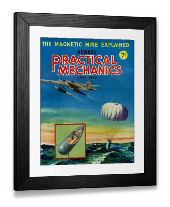 Framed Print : 1940s UK Practical Mechanics Magazine Cover