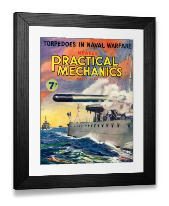 Framed Print : 1940s UK Practical Mechanics Magazine Cover