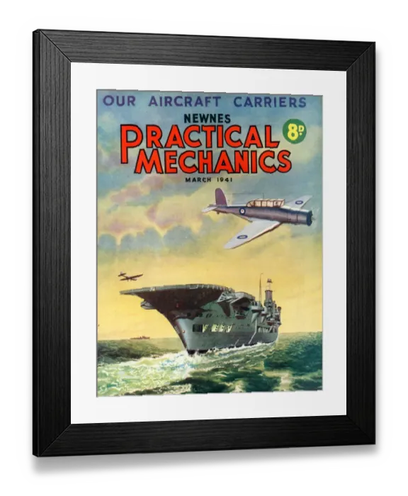 Framed Print : 1940s UK Practical Mechanics Magazine Cover