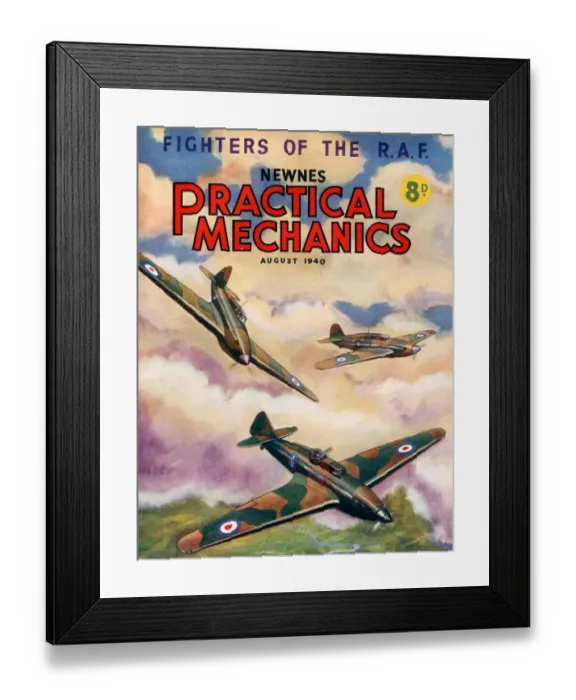 Framed Print : 1940s UK Practical Mechanics Magazine Cover