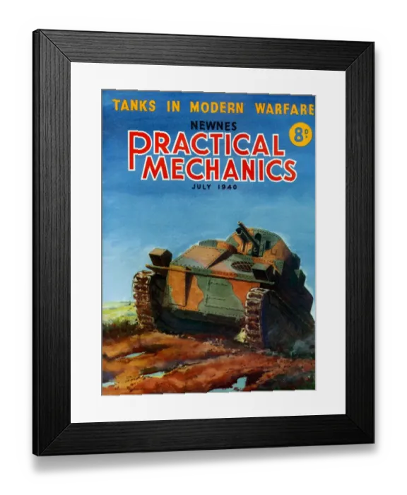 Framed Print : 1940s UK Practical Mechanics Magazine Cover