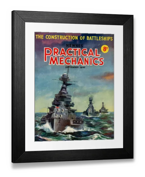 Framed Print : 1940s UK Practical Mechanics Magazine Cover Framed Print : 1940s UK Practical Mechanics Magazine Cover