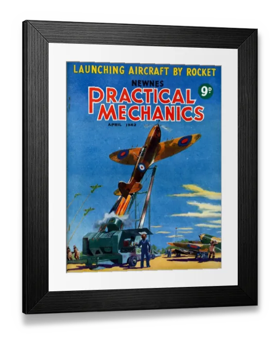 Framed Print : 1940s UK Practical Mechanics Magazine Cover