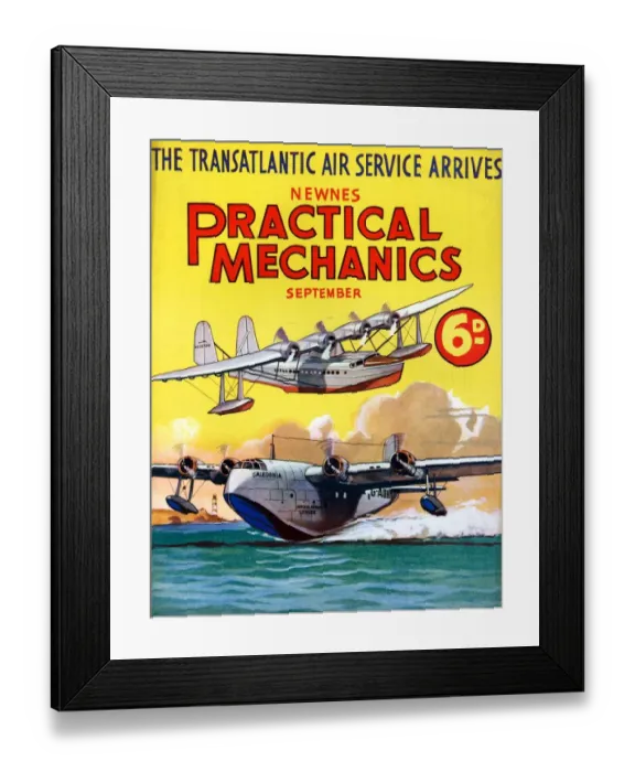 Framed Print : 1930s UK Practical Mechanics Magazine Cover