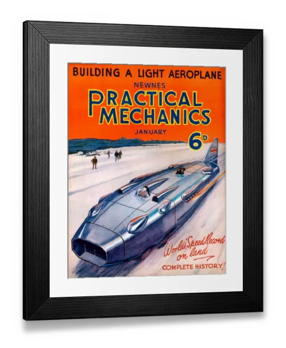 Framed Print : 1930s UK Practical Mechanics Magazine Cover