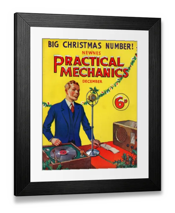 Framed Print : 1930s UK Practical Mechanics Magazine Cover
