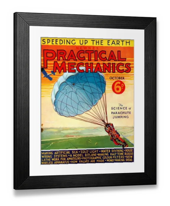 Framed Print : 1930s UK Practical Mechanics Magazine Cover