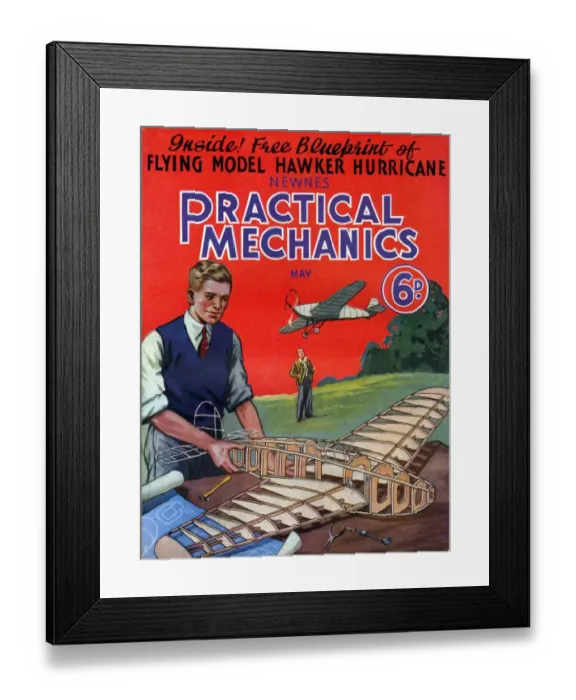 Framed Print : 1930s UK Practical Mechanics Magazine Cover