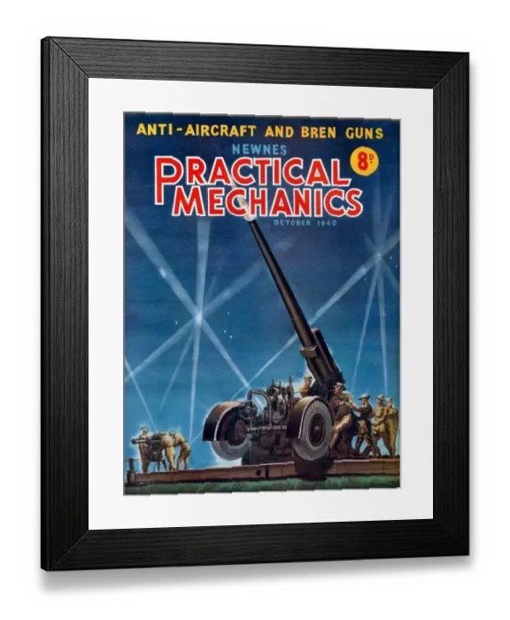 Framed Print : 1940s UK Practical Mechanics Magazine Cover Framed Print : 1940s UK Practical Mechanics Magazine Cover