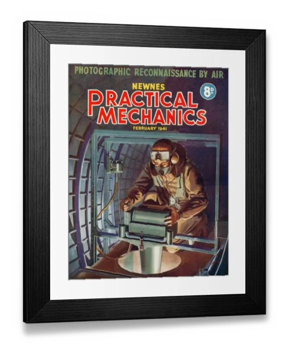 Framed Print : 1940s UK Practical Mechanics Magazine Cover