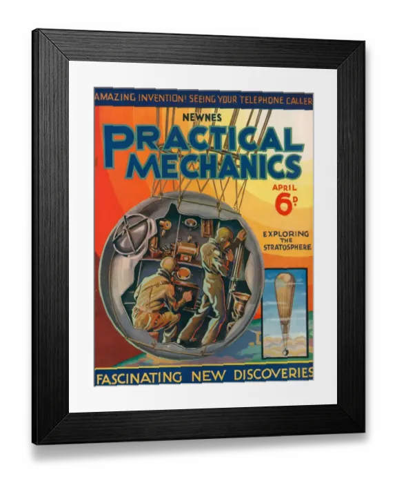 Framed Print : 1930s UK Practical Mechanics Magazine Cover