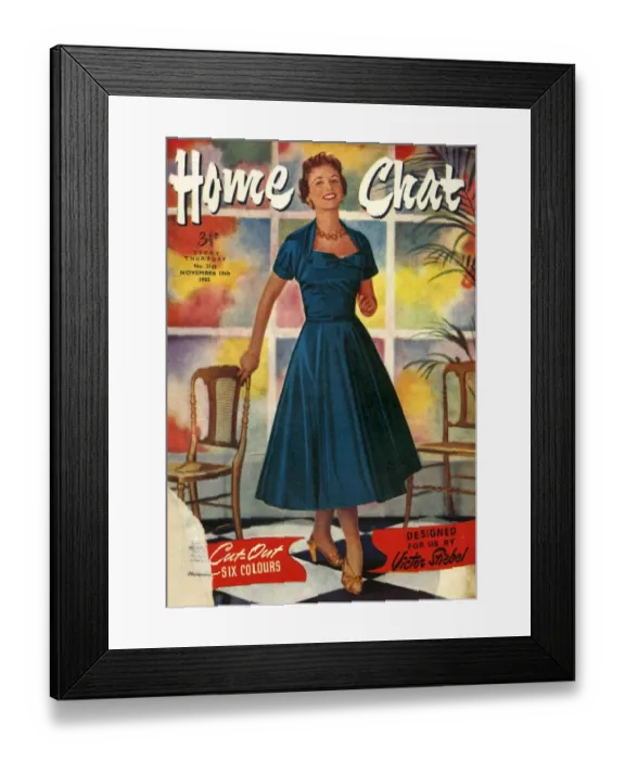 Framed Print : 1950s UK Home Chat Magazine Cover Framed Print : 1950s UK Home Chat Magazine Cover