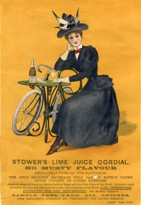 Framed Print : 1890s UK stowers lime juice cordial bicycles bikes cycling cycles